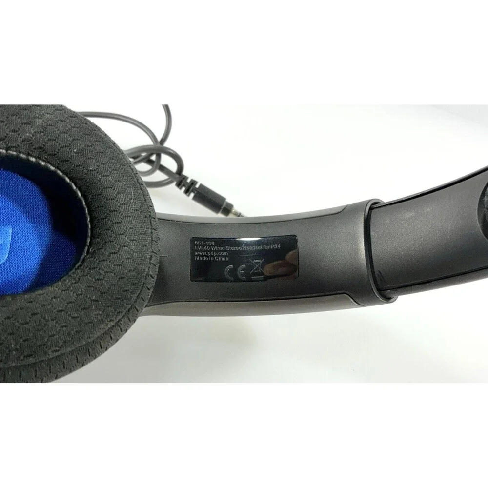 PDP LVL 40 Black Wired Stereo Gaming Stereo Headset for PS4 Model 051-108 Tested